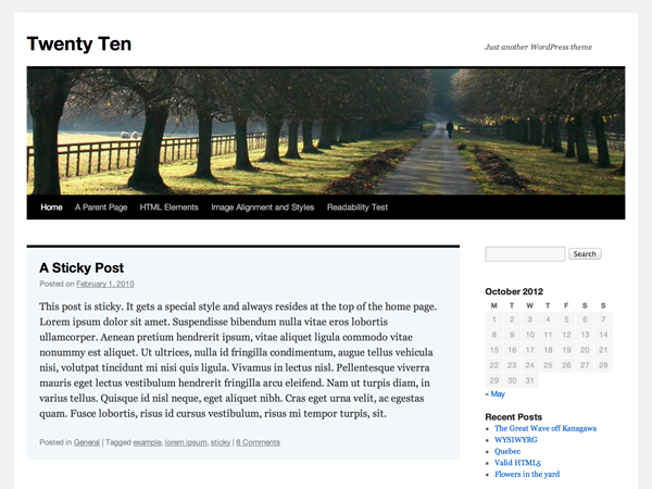 Plantilla Twenty-Ten