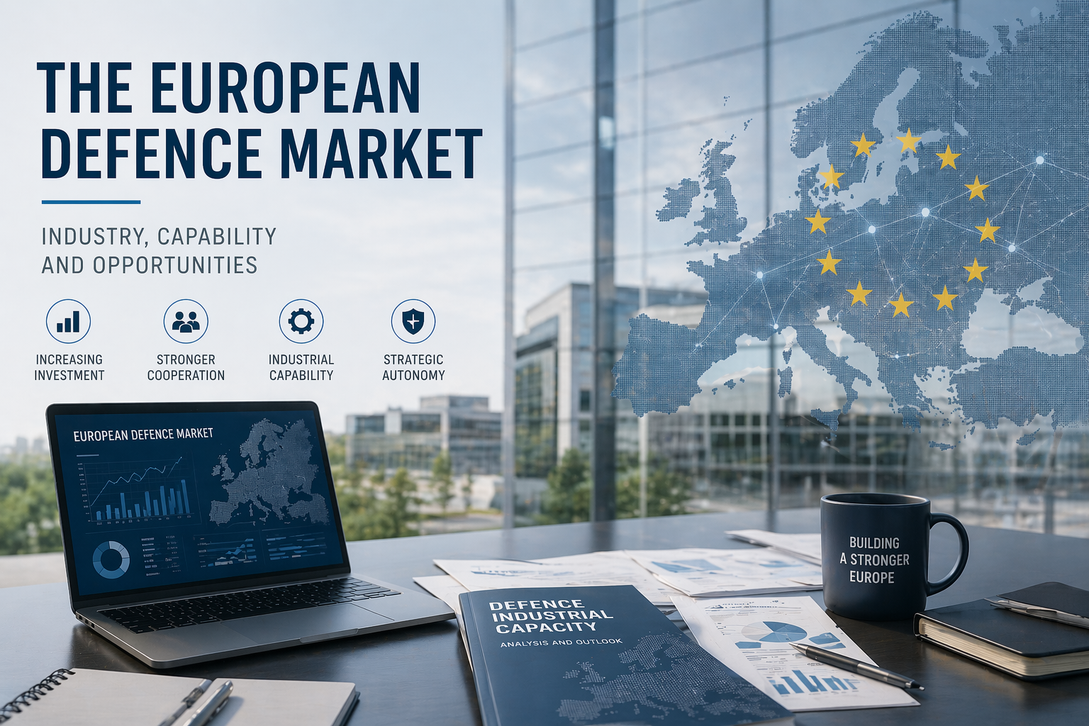 European defence market shown through an industrial and strategic business setting focused on capability, coordination, and opportunities