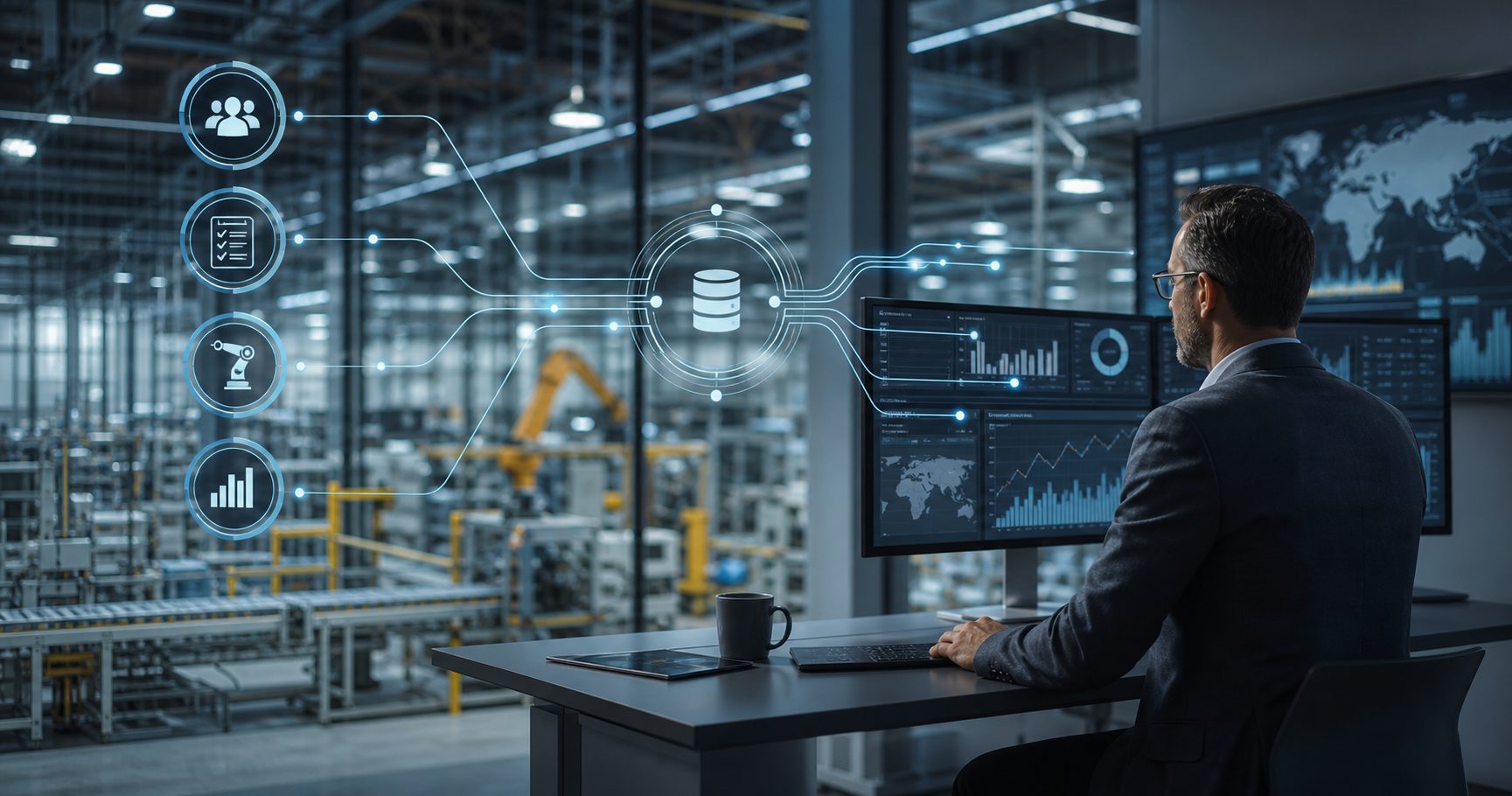 Integracion de ERP, CRM, MES y BI en contexto industrial con foco en flujos y decision de negocio
